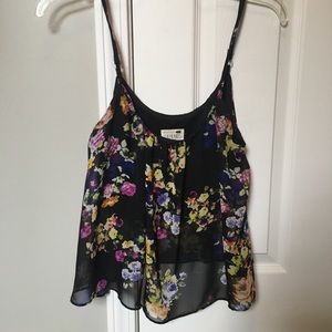 Floral black tank